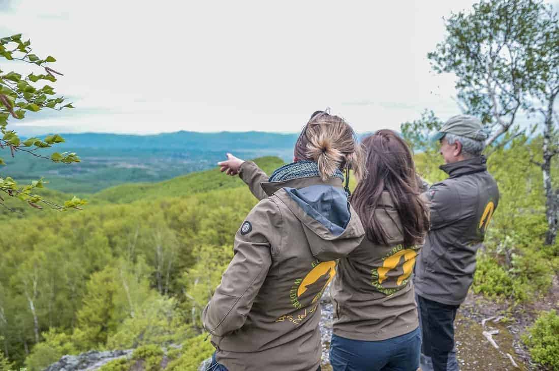 The team assesses wilderness area