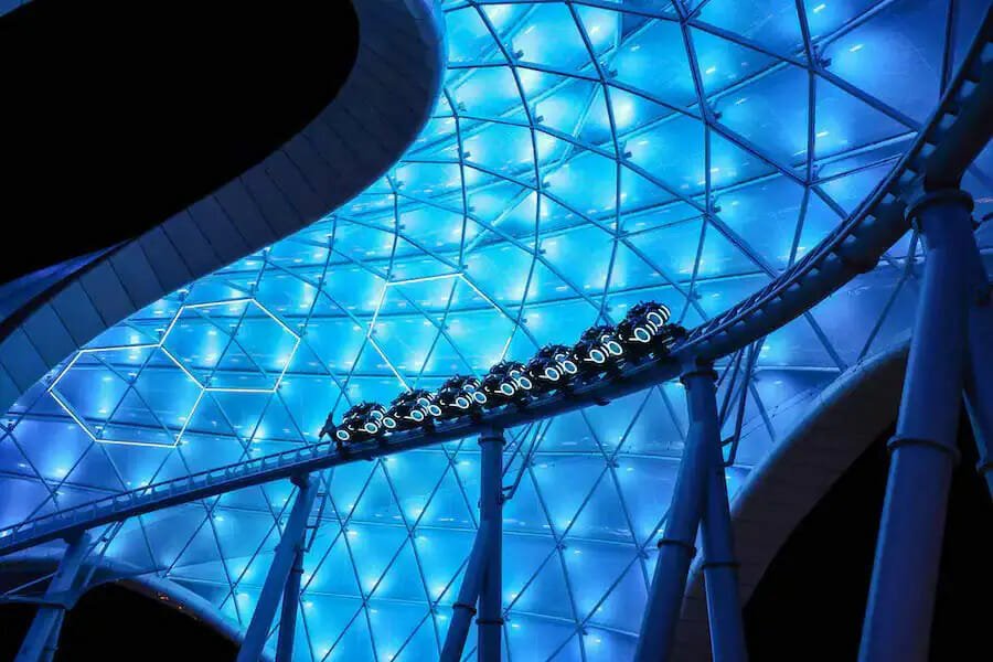 Complete Guide to TRON Lightcycle Run at Magic Kingdom 3 tron lightcycle run canopy