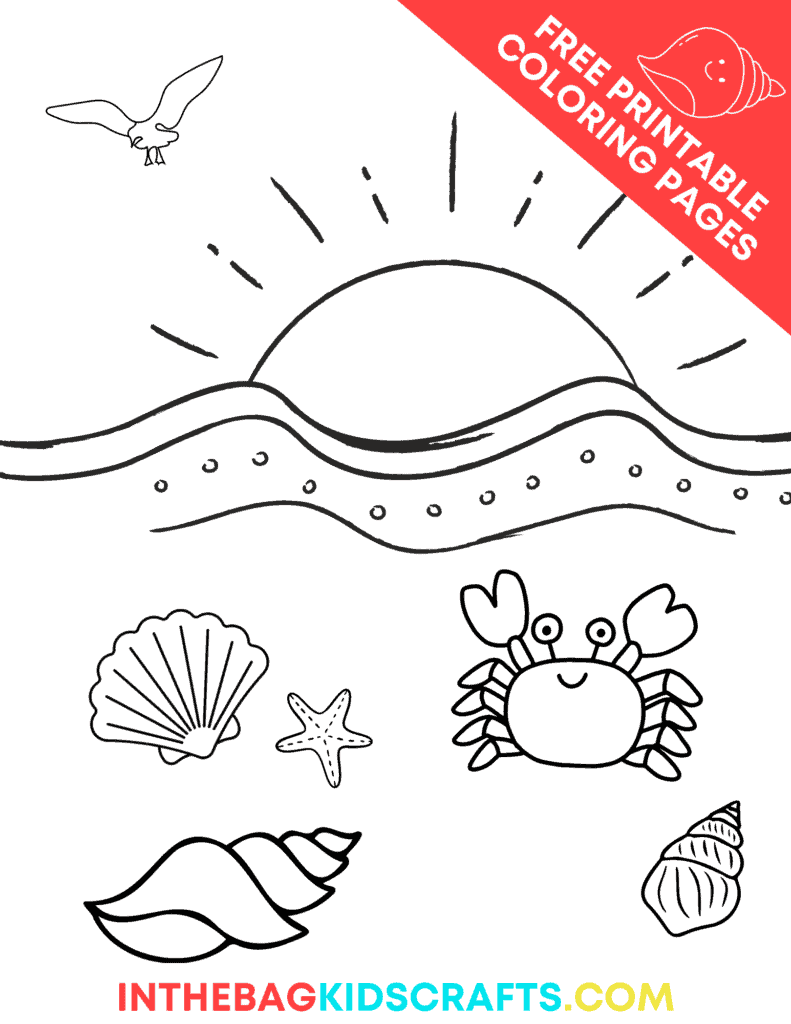 free beach coloring pages for kids 