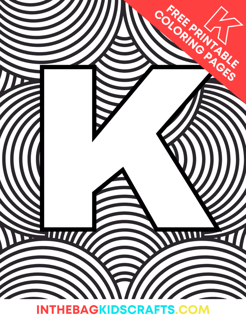 letter k coloring page for kids printable 