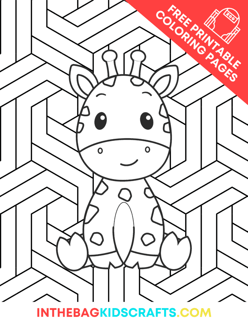 FREE Printable Zoo Coloring Pages Giraffe 
