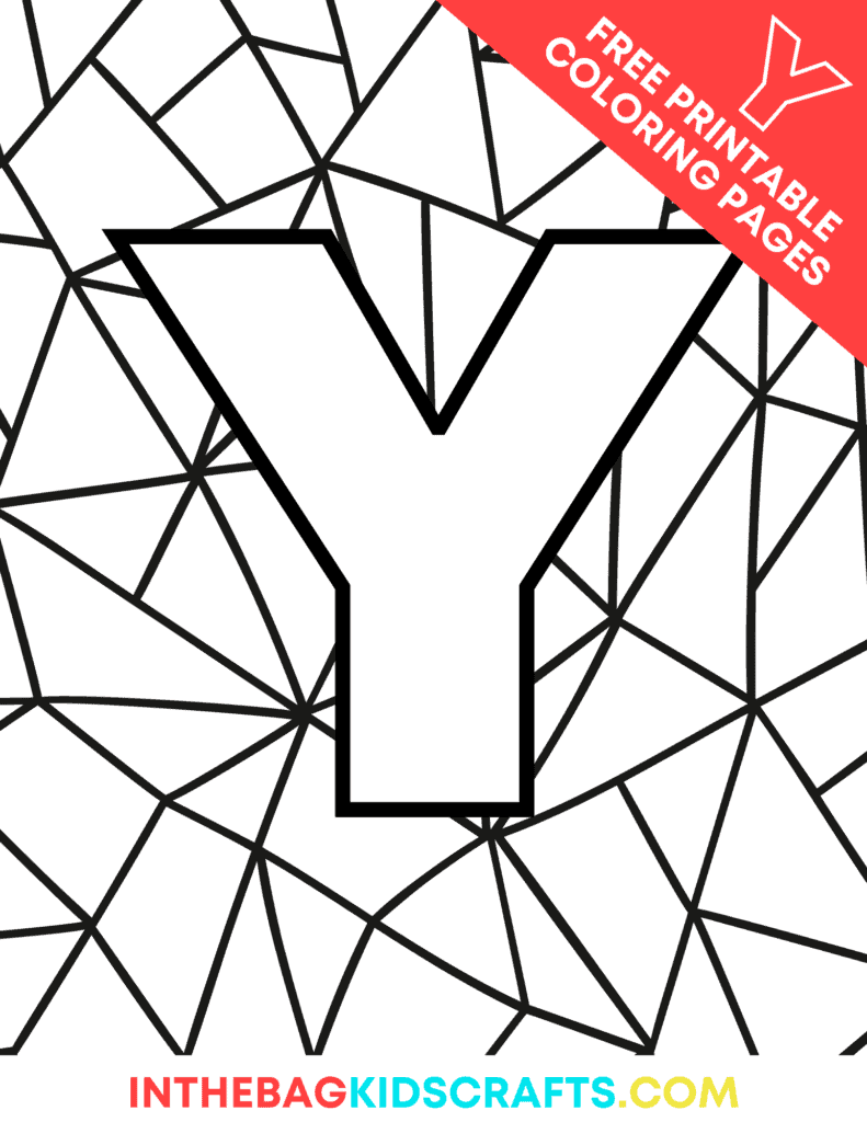Letter Y coloring pages 