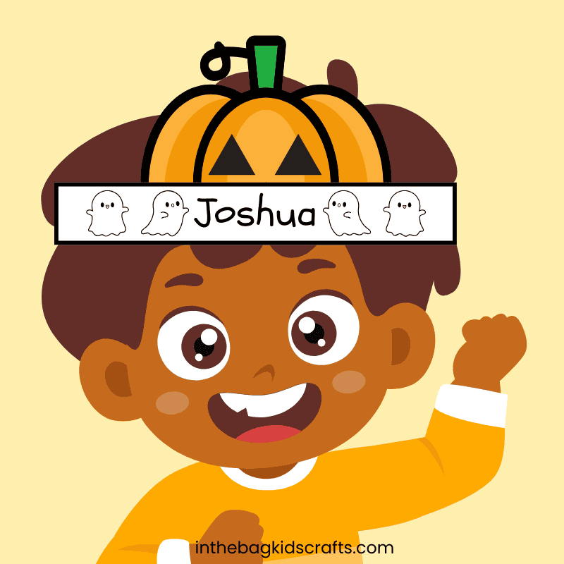 Printable Halloween hats for kids featuring a fun coloring activity, perfect for a Halloween craft and preschool activity.