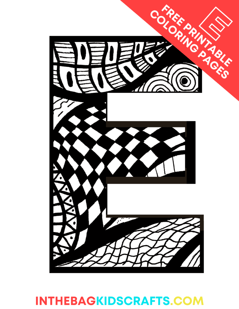 letter E coloring pages 
