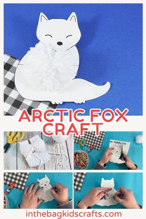Arctic Fox Craft for kids with pompom center
