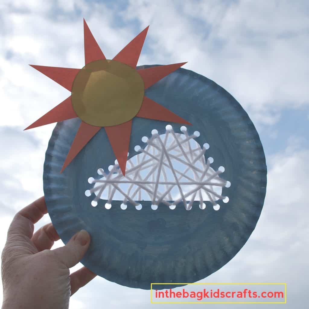 LACING CLOUD CRAFT WITH SUN FOR PRESCHOOLERS 