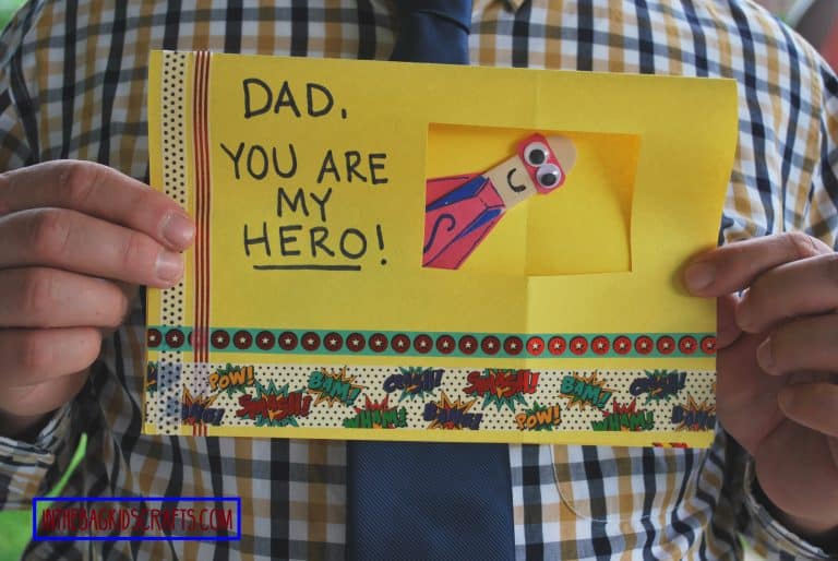 Father’s Day Easy Kids’ Craft: Super Hero Card
