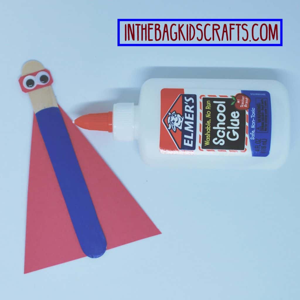 father's day easy kids' craft: super hero card step 3