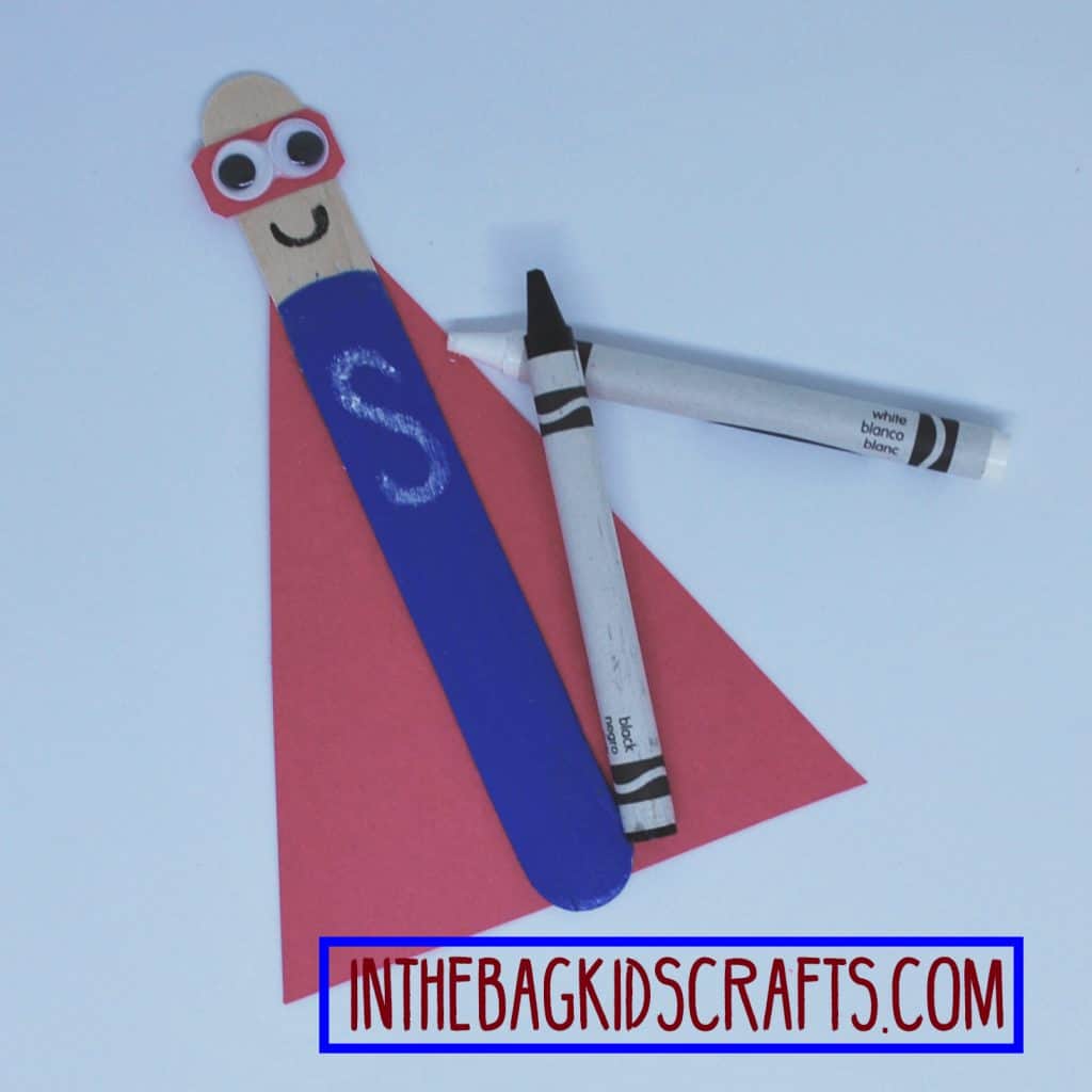 father's day easy kids' craft: super hero card step 4