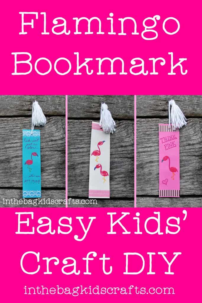 Easy Kids' Craft Fingerprint Flamingo Bookmarks 