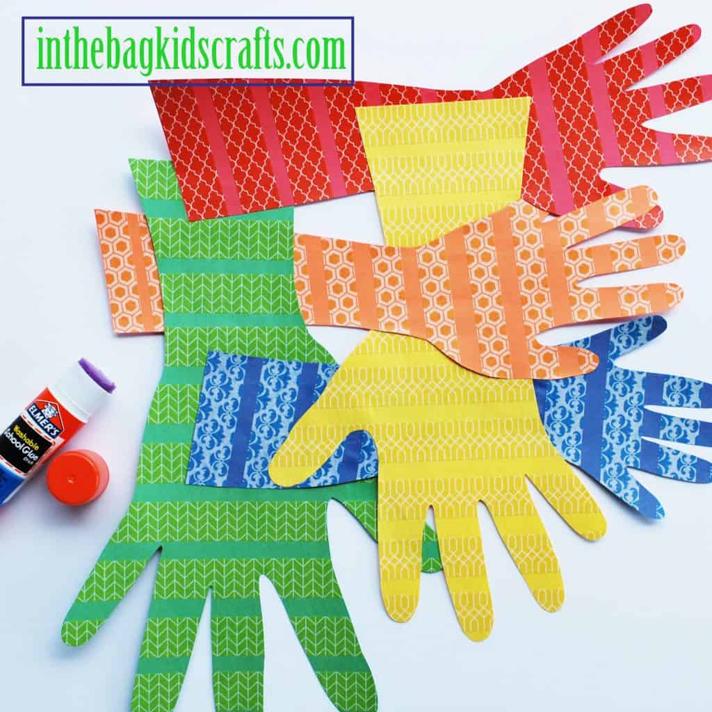 kids craft wall hanging family handprints