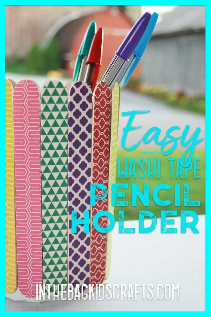 popsicle stick kids craft pencil holder