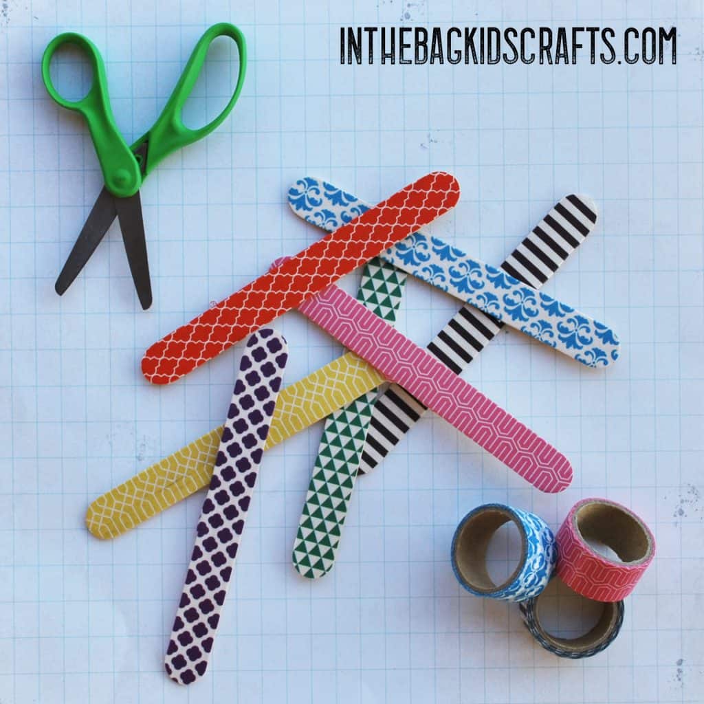 popsicle stick pencil holder step 1
