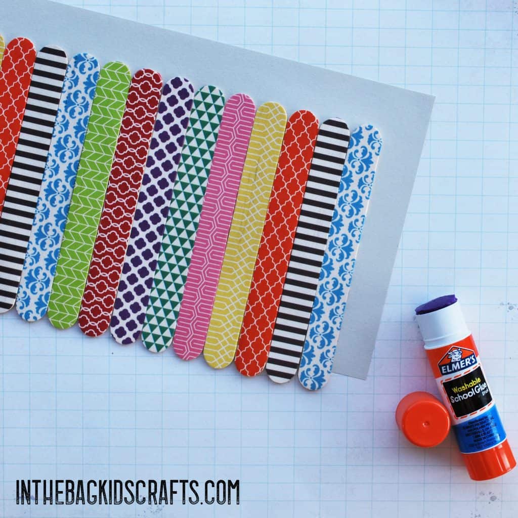 popsicle stick kids craft pencil holder step 3