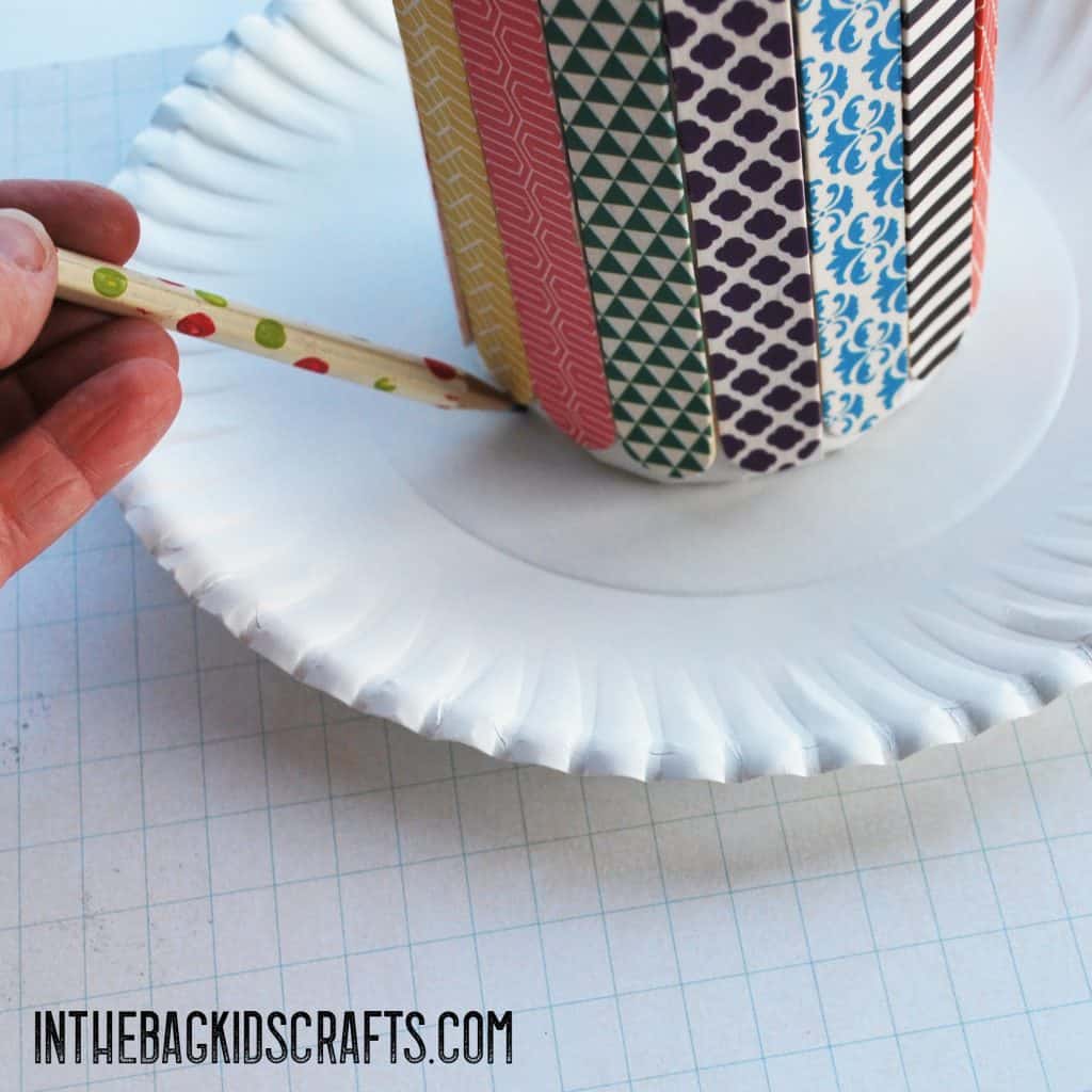 popsicle stick kids craft pencil holder step 5