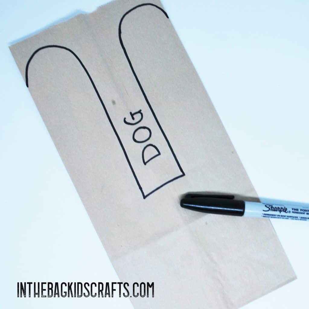 puppy gift bag step 1