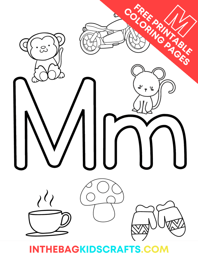 Free Printable Letter M Coloring Page for Kids 