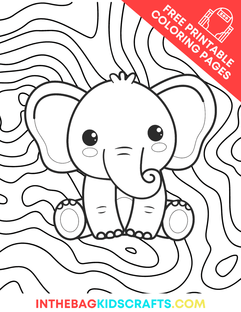 Zoo Coloring Pages for Kids Elephant 