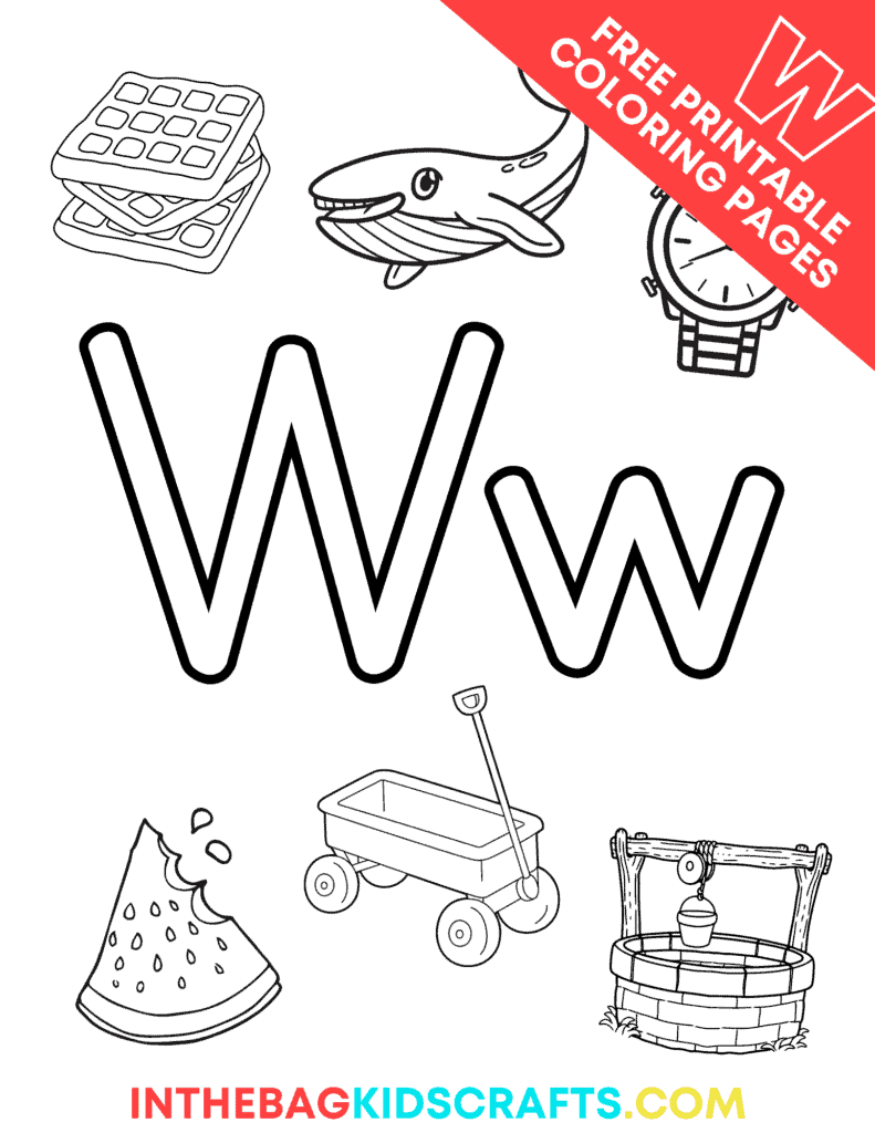 letter W coloring pages 