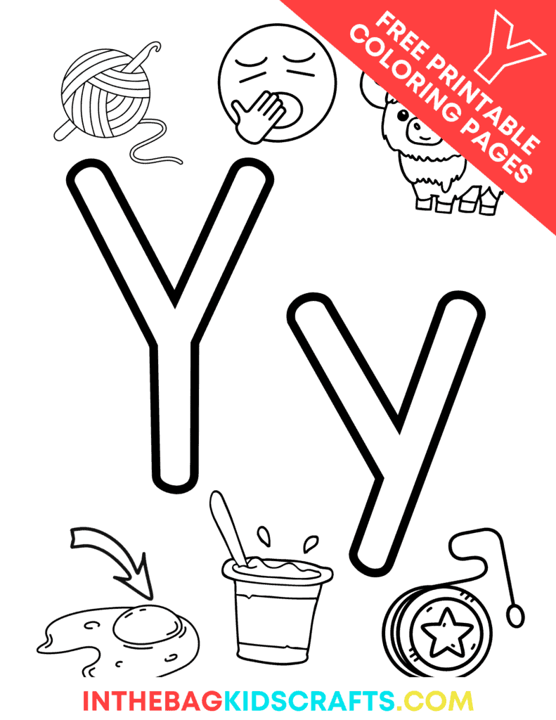 Letter Y coloring Pages for kids 