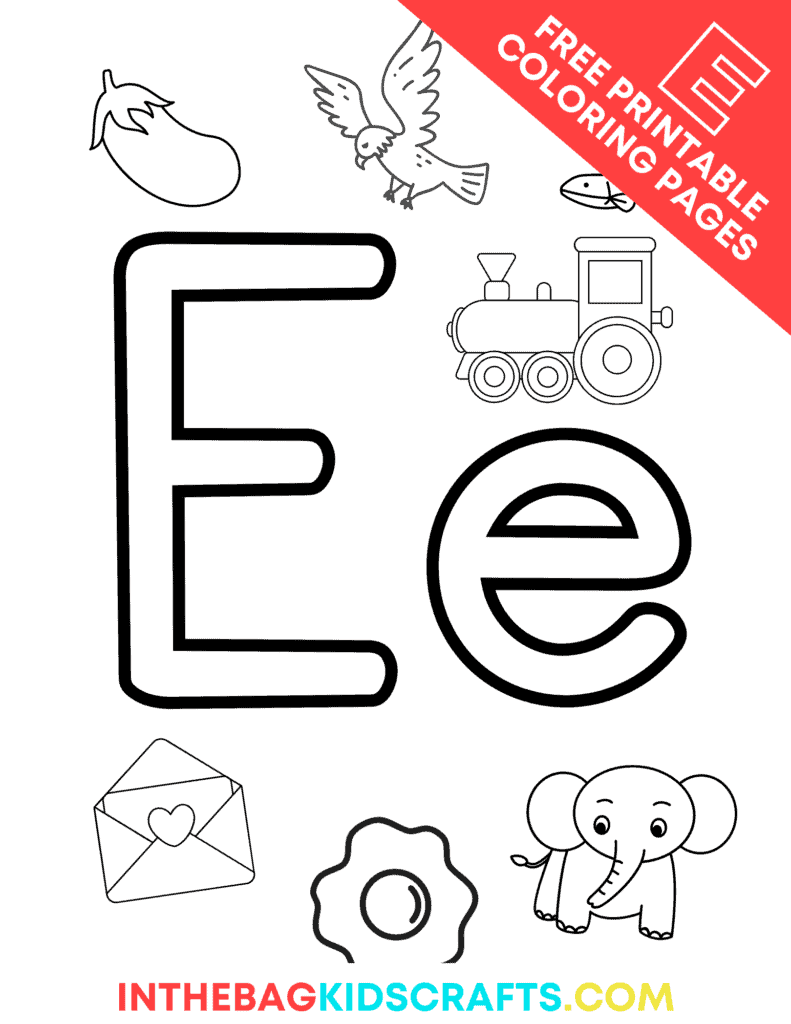 letter E coloring page 