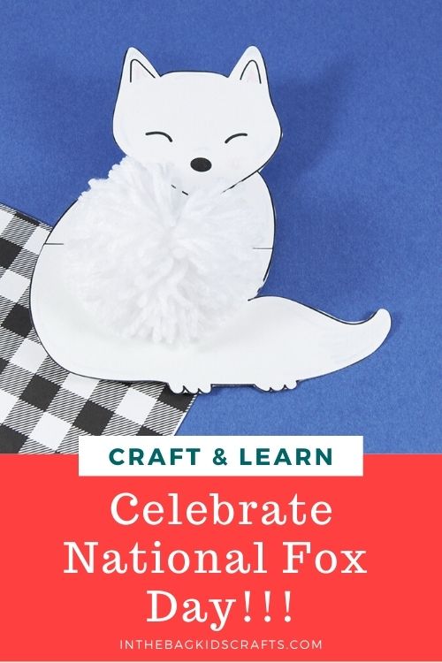Arctic Fox Craft for kids with pompom center