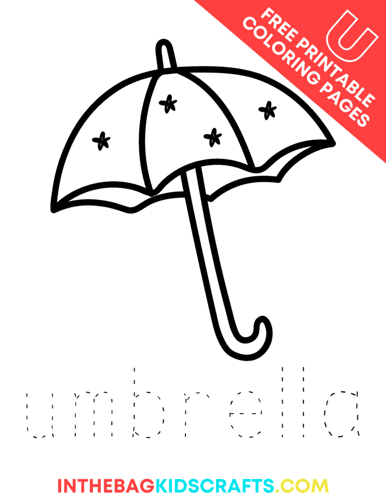 Letter U coloring page U is for umbrella 