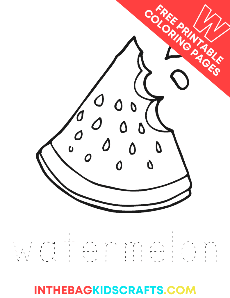 Letter W Coloring pages w is for watermelon coloring page 