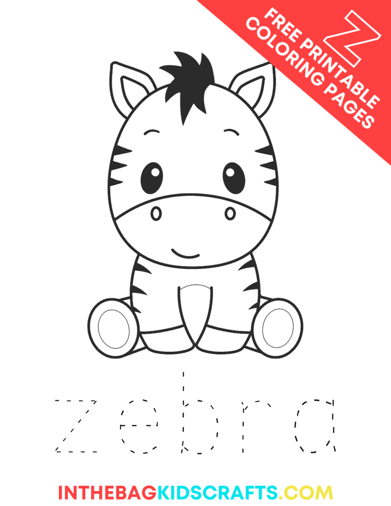 Letter Z coloring page z is for zebra 
