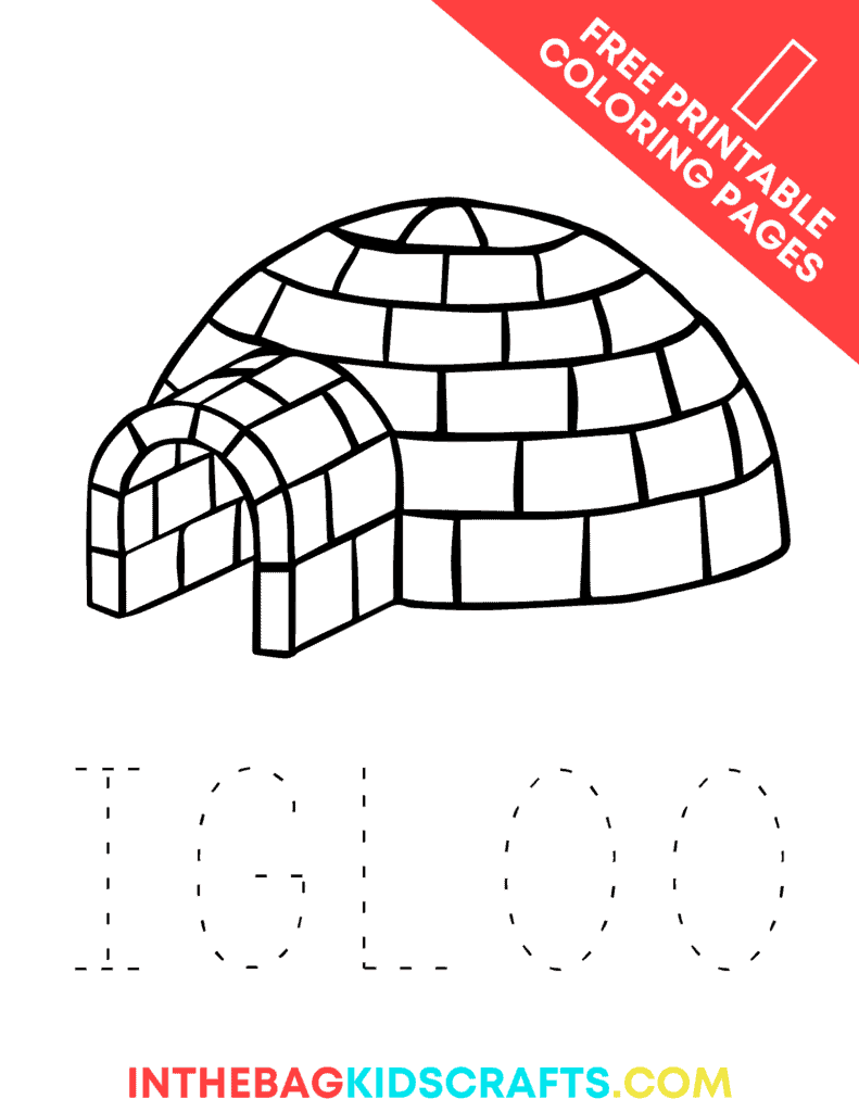 I is for igloo coloring page 