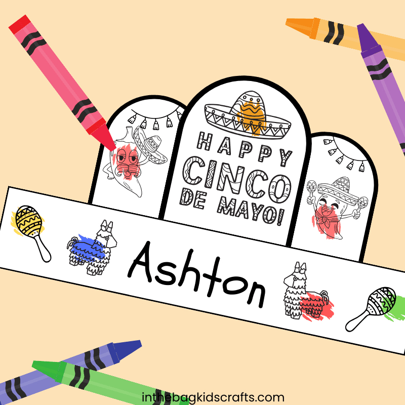 Cinco de Mayo Craft Hat coloring