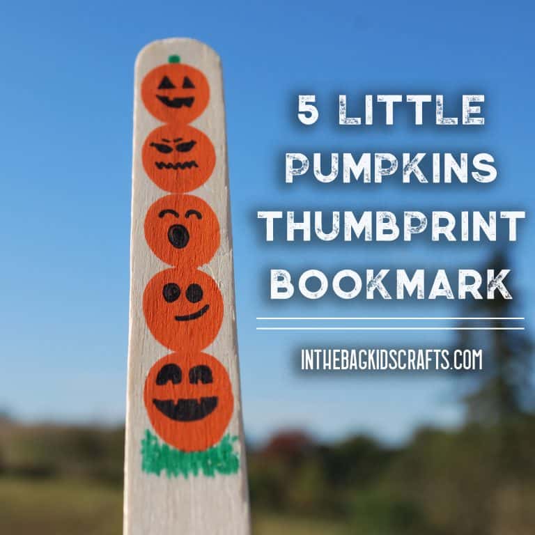 5 little pumpkins craft fingerprint bookmark