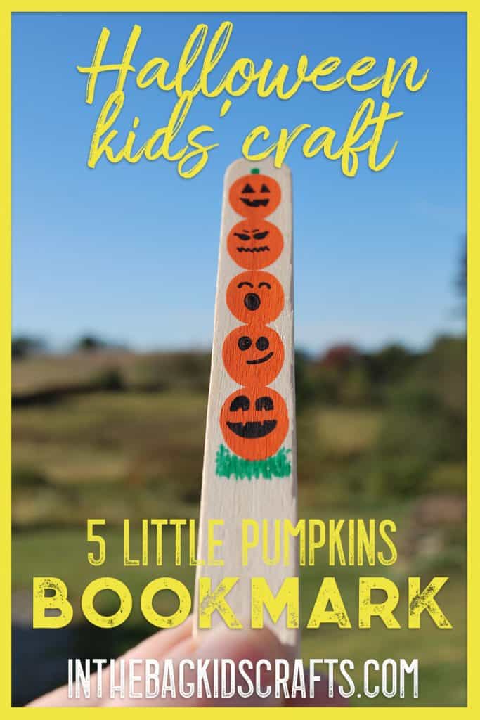 5 Little Pumpkins craft bookmark 