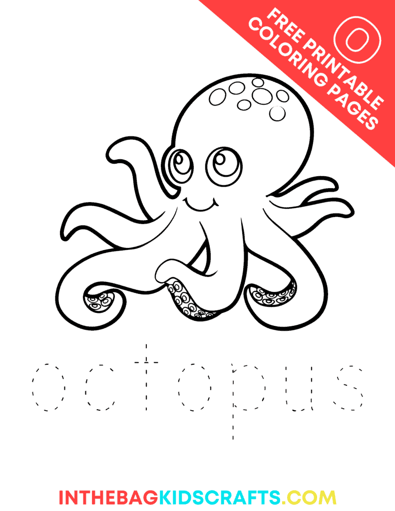 O is for Octopus Letter O Coloring Pages 