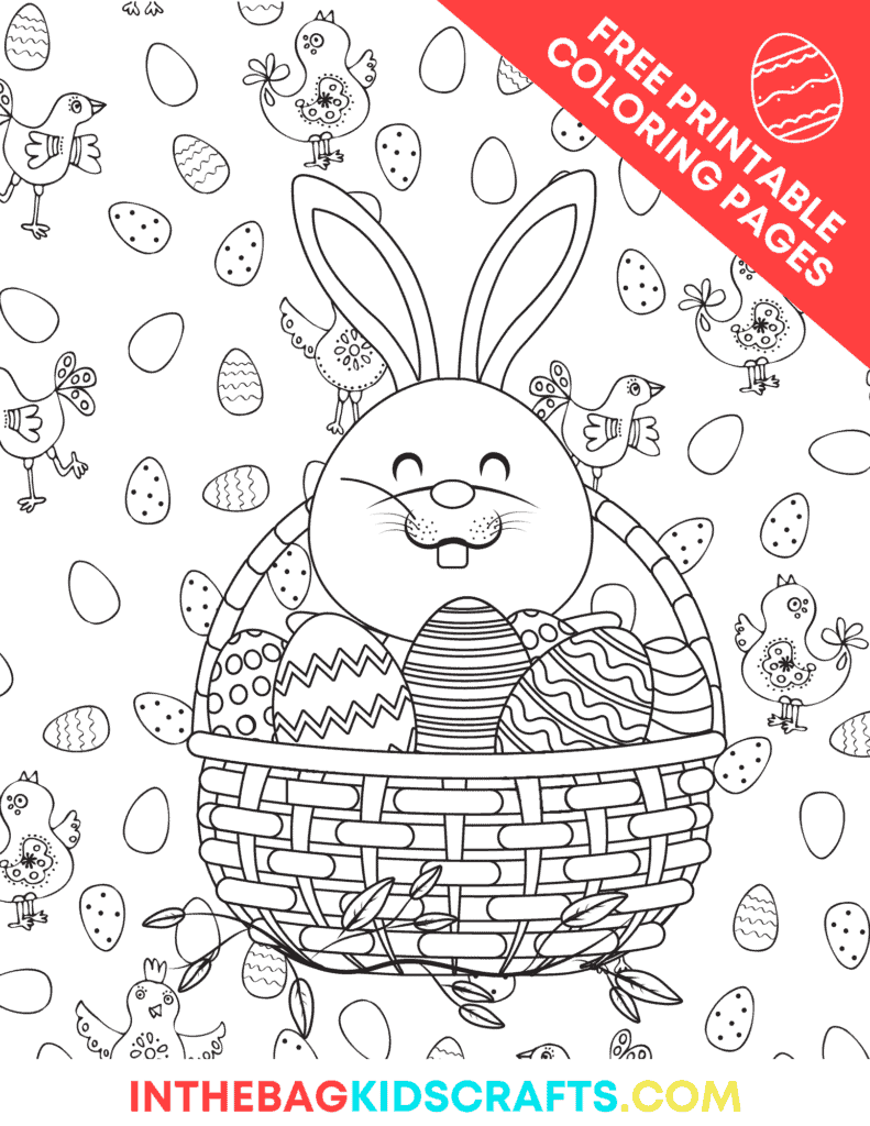 Easter Basket Coloring Page 