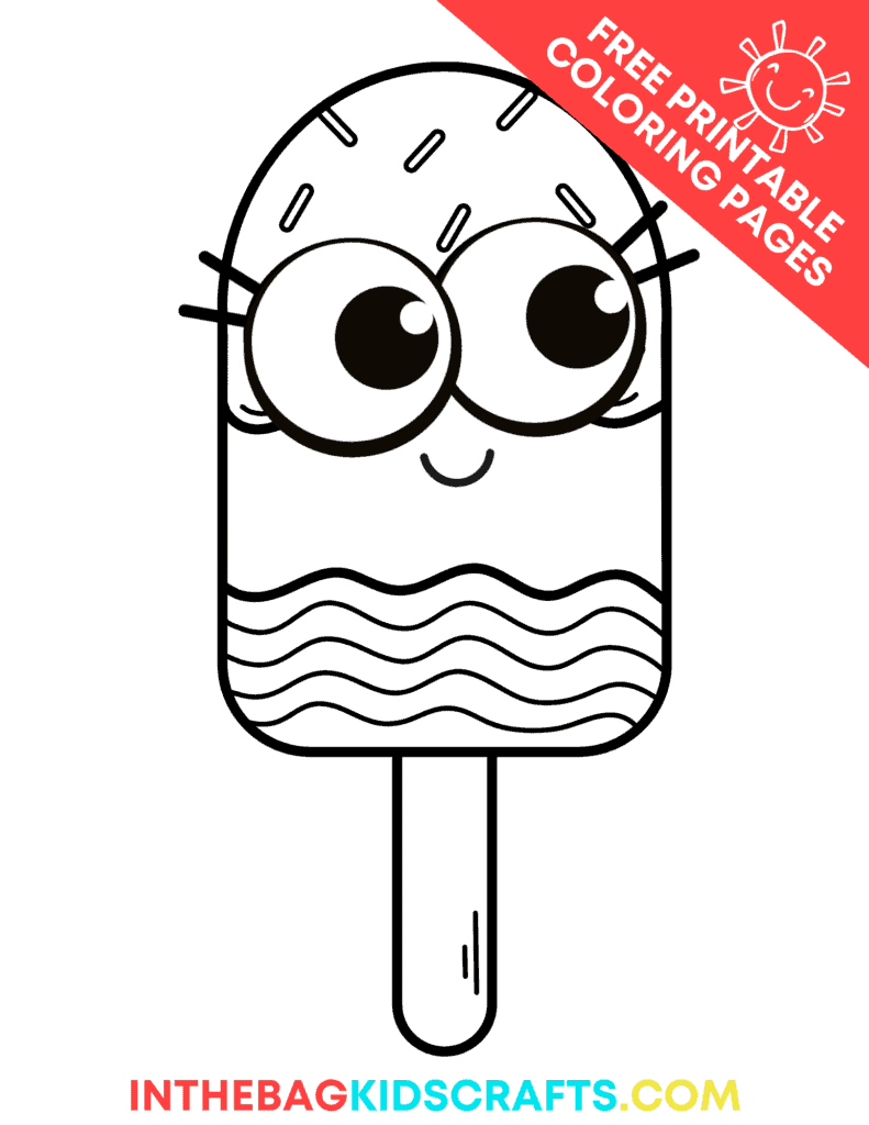 Popsicle Summer Coloring Page 