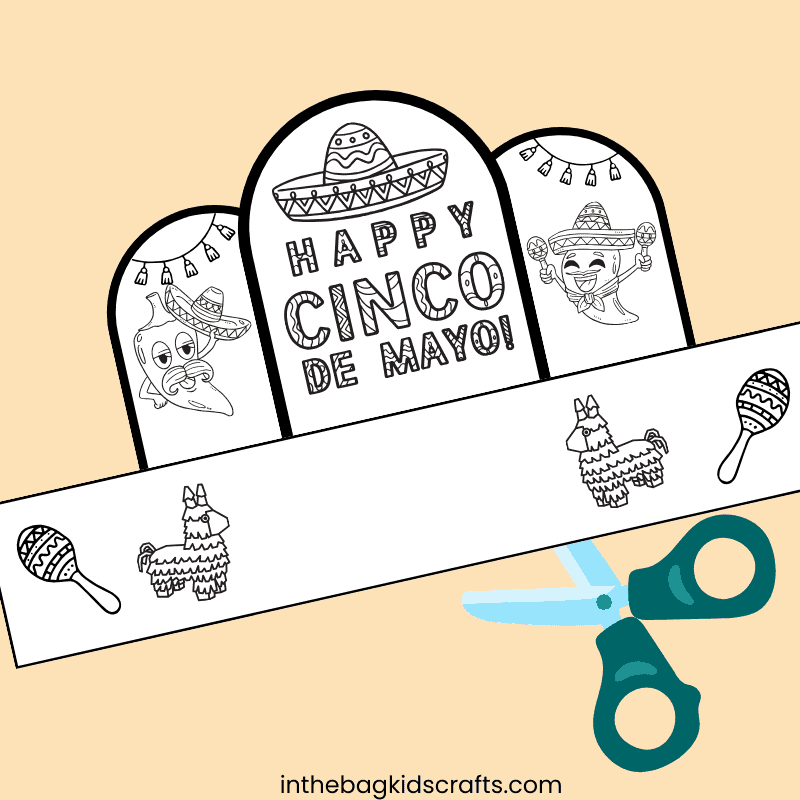 Cinco de Mayo craft hat cutting it out 
