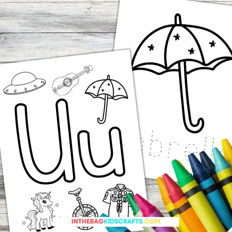 Letter U coloring pages