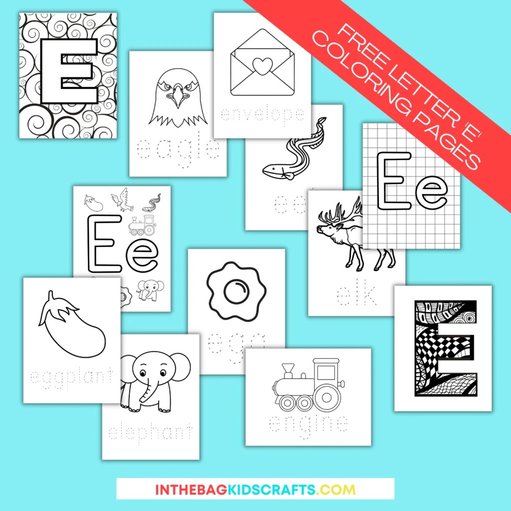 letter E coloring pages
