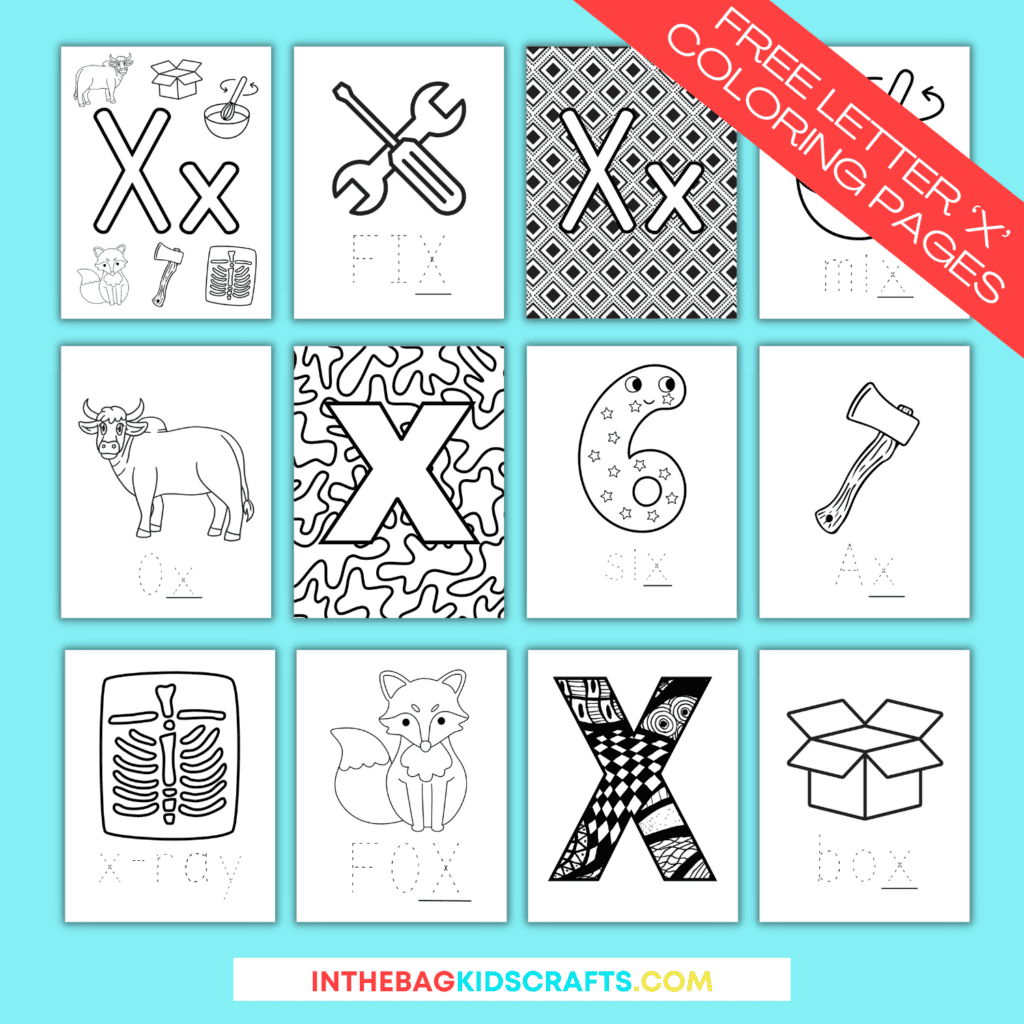 Letter X Coloring Pages for Kids 