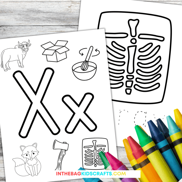Letter X Coloring Pages for Preschoolers and Toddlers