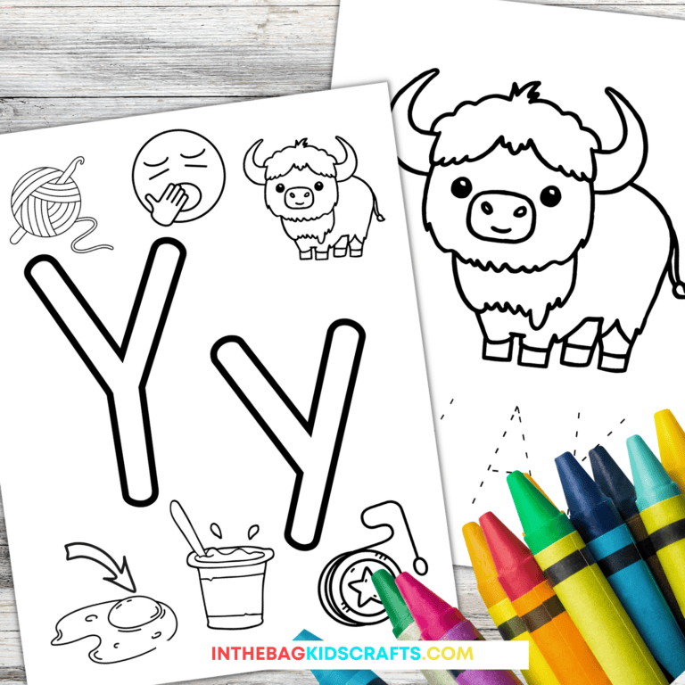 Letter Y coloring pages
