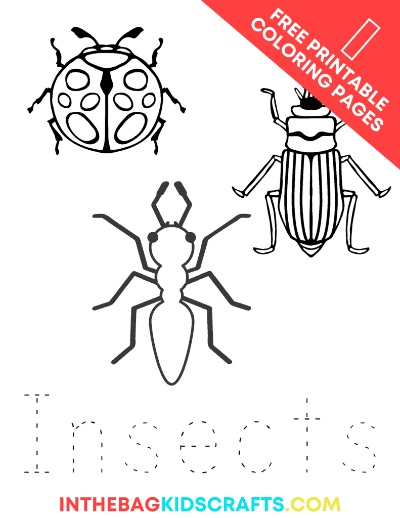 I is for insect coloring page 