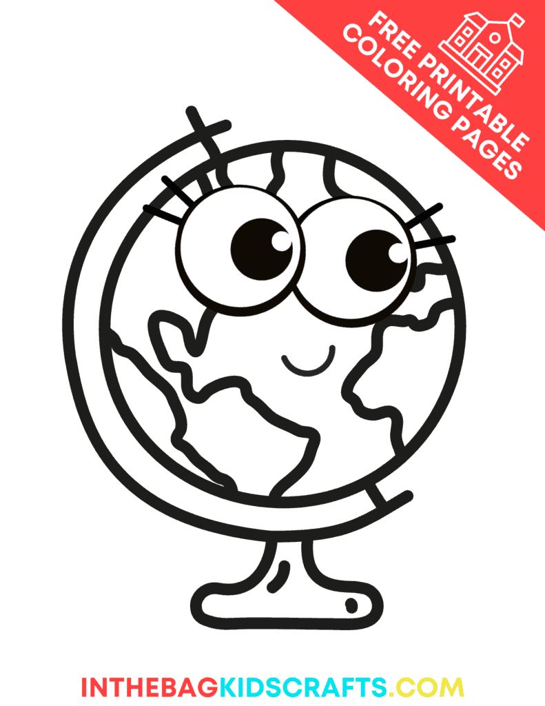 Globe coloring page from the back to school coloring pages 