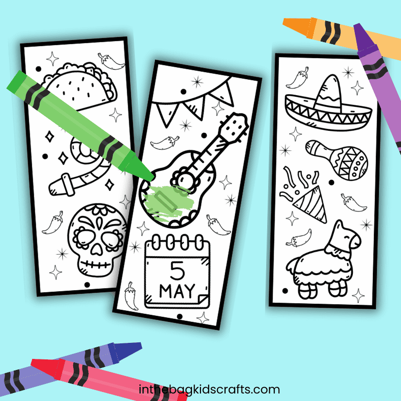 Cinco de Mayo bookmarks to color 