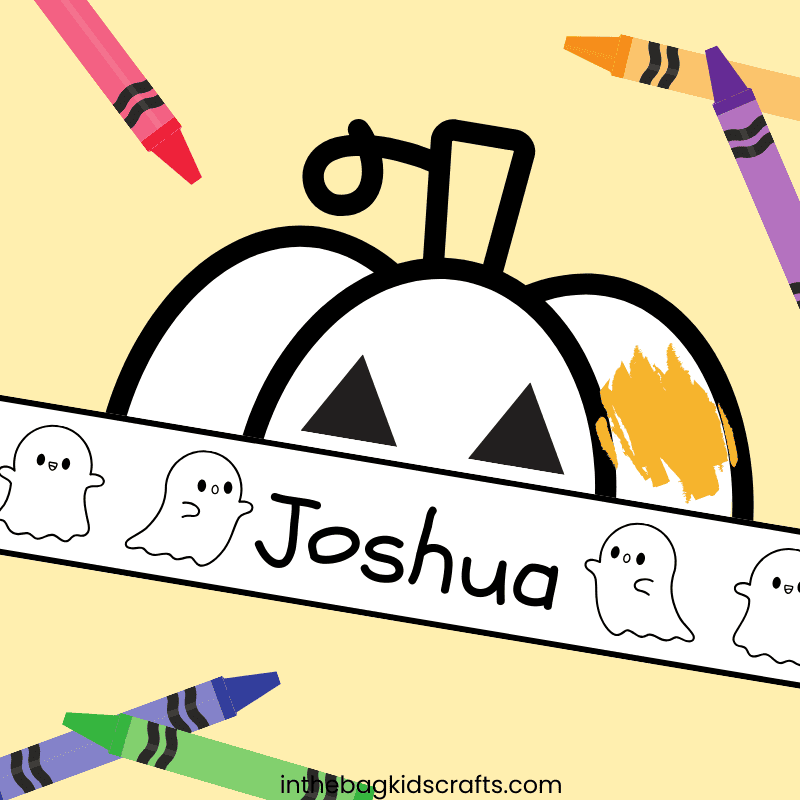Printable Halloween hats for kids featuring a fun coloring activity, perfect for a Halloween craft and preschool activity.