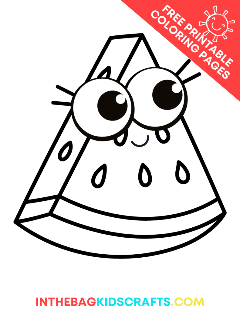 Watermelon Summer Coloring Page 