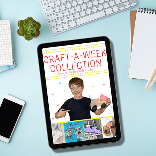 Craft collection for kids ipad mockup on desk