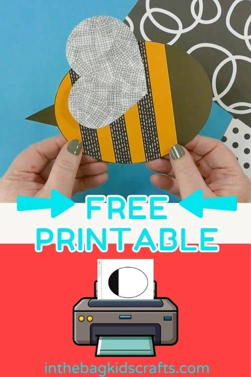 A cheerful preschool bee craft made from paper with stitched edges, designed as a fun fine motor activity for young kids to practice cutting and hand coordination skills.