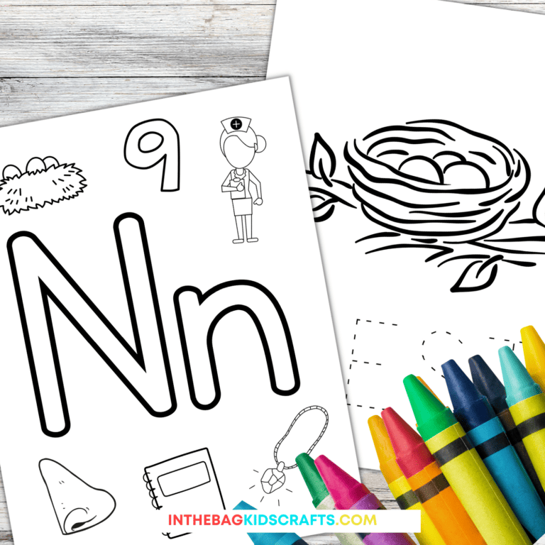 Letter N Coloring Pages for Kids